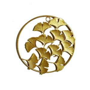 Home Living Room Iron Art Wall Hanging Gold Three-Dimensional Leaf Wall Hanging Decorative Painting(B) (OEM)