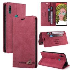 For Huawei P Smart Z Skin Feel Anti-theft Brush Horizontal Flip Leather Case with Holder & Card Slots & Wallet(Wine Red) (OEM)