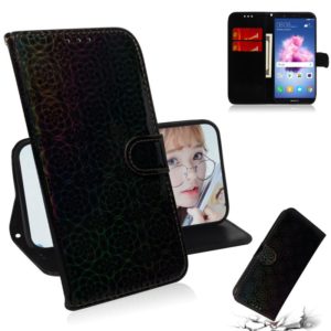 For Huawei Enjoy 7S / Honor 9 Lite Solid Color Colorful Magnetic Buckle Horizontal Flip PU Leather Case with Holder & Card Slots & Wallet & Lanyard(Black) (OEM)