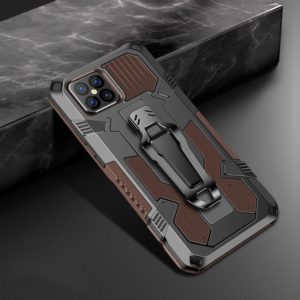 For iPhone 12 / 12 Pro Machine Armor Warrior Shockproof PC + TPU Protective Case(Coffee) (OEM)