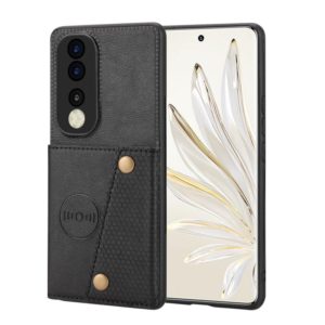 For Honor 70 Pro Double Buckle Card Slots Magnetic Phone Case(Black) (OEM)