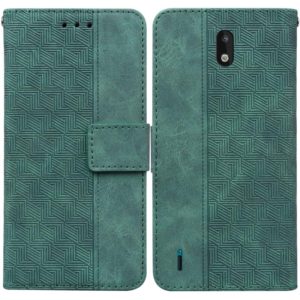 For Nokia 1.3 Geometric Embossed Leather Phone Case(Green) (OEM)