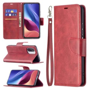 For Xiaomi Mi 11i / Poco F3 / Redmi K40 Retro Lambskin Texture Pure Color Horizontal Flip PU Leather Case with Holder & Card Slots & Wallet & Lanyard(Red) (OEM)