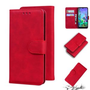 For LG K50 / Q60 Skin Feel Pure Color Flip Leather Phone Case(Red) (OEM)