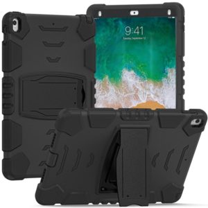 3-Layer Protection Screen Frame + PC + Silicone Shockproof Combination Case with Holder For iPad Pro 10.5 (2019) / (2017)(Black+Black) (OEM)
