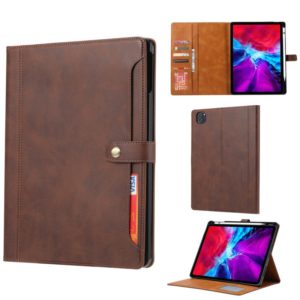 Calf Texture Double Fold Clasp Horizontal Flip Leather Case with Photo Frame & Holder & Card Slots & Wallet For iPad Air 2022 / 2020 10.9(Coffee) (OEM)