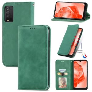 For TCL 205 Retro Skin Feel Magnetic Horizontal Flip Leather Phone Case(Green) (OEM)