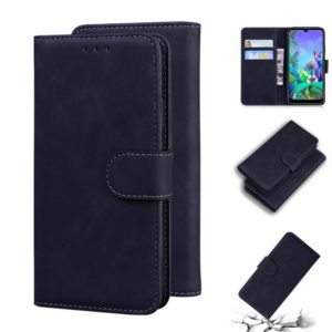 For LG K50 / Q60 Skin Feel Pure Color Flip Leather Phone Case(Black) (OEM)