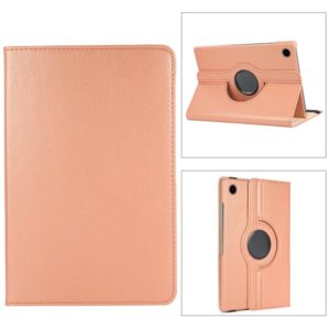 For Samsung Galaxy Tab A8 360 Degree Rotation Litchi Texture Tablet Leather Case with Holder(Rose Gold) (OEM)