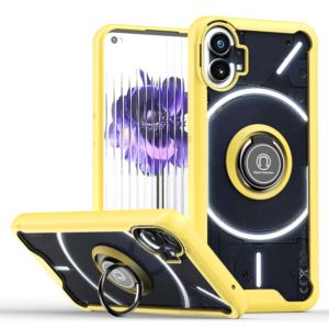 For Nothing Phone 1 Q Shadow 1 Series TPU + PC Phone Case with Ring Holder(Yellow) (OEM)