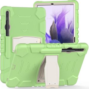 For Samsung Galaxy Tab S7+/ Tab S7 FE / Tab S8+ 3-Layer Protection Screen Frame + PC + Silicone Combination Case with Holder(Matcha Green) (OEM)