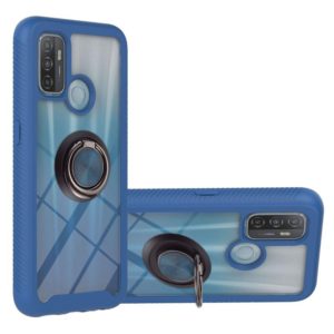 For OPPO A53 Starry Sky Solid Color Series Shockproof PC + TPU Protective Case with Ring Holder & Magnetic Function(Blue) (OEM)