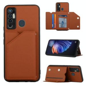 For Tecno Camon 17 Skin Feel PU + TPU + PC Phone Case(Brown) (OEM)