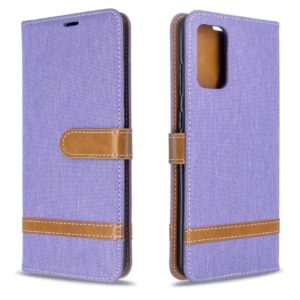 For Galaxy S20+ Color Matching Denim Texture Horizontal Flip PU Leather Case with Holder & Card Slots & Wallet & Lanyard(Purple) (OEM)