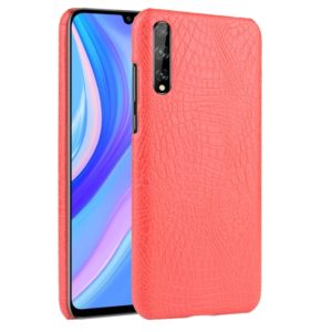 For Huawei Y8p Shockproof Crocodile Texture PC + PU Case(Red) (OEM)