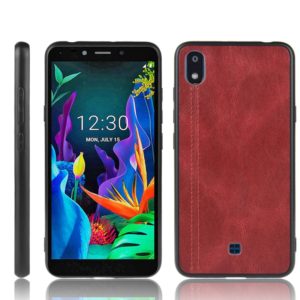 For LG K20 2019 Shockproof Sewing Cow Pattern Skin PC + PU + TPU Case(Red) (OEM)