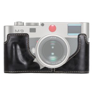 1/4 inch Thread PU Leather Camera Half Case Base for Leica M9 (Black) (OEM)