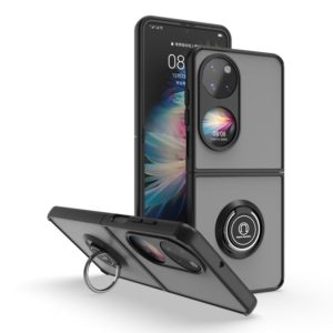For Huawei P50 Pocket Q Shadow I Ring Kickstand PC and TPU Hybrid Phone Case(Black) (OEM)