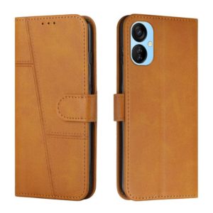 For Tecno Camon 19 Neo Stitching Calf Texture Buckle Leather Phone Case(Yellow) (OEM)
