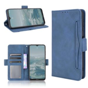 For Nokia G10 / G20 / 6.3 Skin Feel Calf Pattern Horizontal Flip Leather Case with Holder & Card Slots & Photo Frame(Blue) (OEM)