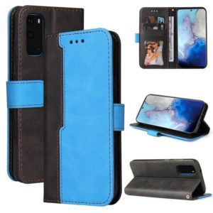 For Samsung Galaxy S20+ Business Stitching-Color Horizontal Flip PU Leather Case with Holder & Card Slots & Photo Frame(Blue) (OEM)