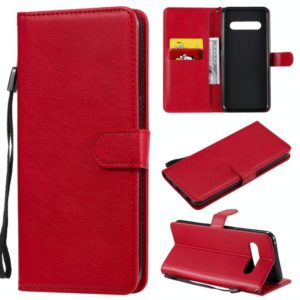 For LG V60 Solid Color Horizontal Flip Protective Leather Case with Holder & Card Slots & Wallet & Lanyard(Red) (OEM)