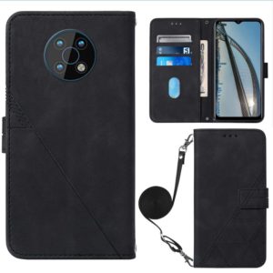 For Nokia G50 Crossbody 3D Embossed Flip Leather Phone Case(Black) (OEM)