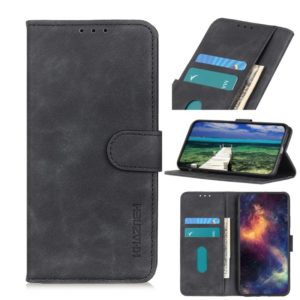 For Sony Xperia 10 III KHAZNEH Retro Texture PU + TPU Horizontal Flip Leather Case with Holder & Card Slots & Wallet(Black) (OEM)