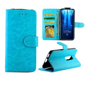 For Vivo V17 Pro Crazy Horse Texture Leather Horizontal Flip Protective Case with Holder & Card Slots & Wallet & Photo Frame(Baby Blue) (OEM)