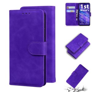 For UMIDIGI A5 Pro Skin Feel Pure Color Flip Leather Phone Case(Purple) (OEM)