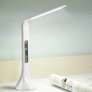 3.5W Foldable Dimmable Calendar Temperature Alarm Clock LED Table Lamp Night Reading Light(White) (OEM)