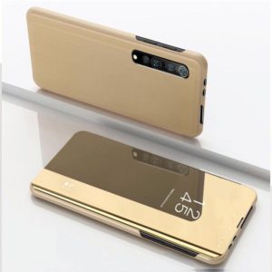 For OPPO Realme 7 Plated Mirror Horizontal Flip Leather Case with Holder(Gold) (OEM)