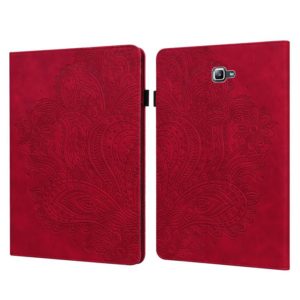 For Samsung Galaxy Tab A 10.1 (2016) T580 Peacock Embossed Pattern TPU + PU Horizontal Flip Leather Case with Holder & Card Slots & Wallet(Red) (OEM)