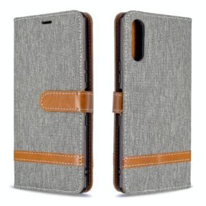 For Sony Xperia L4 Color Matching Denim Texture Horizontal Flip Leather Case with Holder & Card Slots & Wallet & Lanyard(Grey) (OEM)