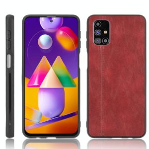 For Samsung Galaxy M31s Shockproof Sewing Cow Pattern Skin PC + PU + TPU Case(Red) (OEM)