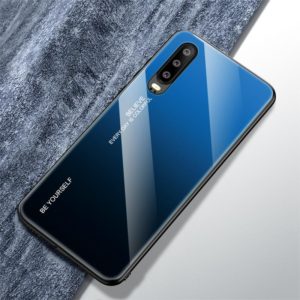 For Huawei P30 Gradient Color Glass Case(Blue) (OEM)