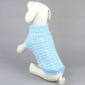 High-elastic Solid Color Dog Sweater Teddy Dog Clothes, Size:M(Blue) (OEM)