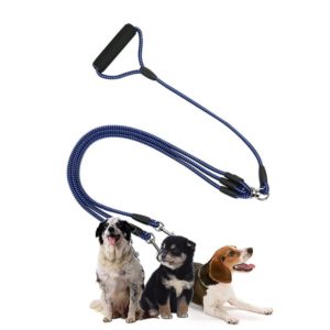 Pet Dog Nylon 3 in 1 Traction Rope Pet Walking Leads With Handle, Length: 124cm(Blue) (OEM)