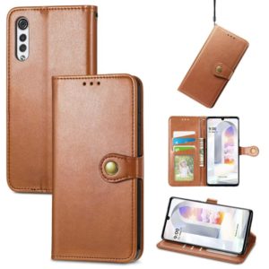 For LG Velvet 2 Pro Solid Color Leather Buckle Phone Case with Lanyard & Photo Frame & Card Slot & Wallet & Stand Function(Brwon) (OEM)
