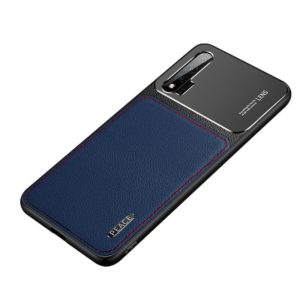For Huawei nova 6 Frosted Metal + Leather Texture Protective Case (Blue) (OEM)