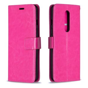 For OnePlus 8 Crazy Horse Texture Horizontal Flip Leather Case with Holder & Card Slots & Wallet & Photo Frame(Rose Red) (OEM)