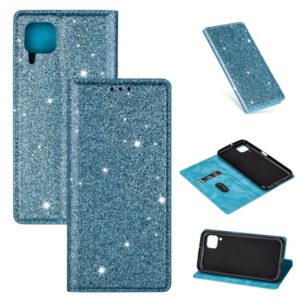 For Huawei P40 Lite Ultrathin Glitter Magnetic Horizontal Flip Leather Case with Holder & Card Slots(Sky Blue) (OEM)