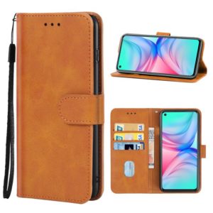Leather Phone Case For Infinix Hot 10s NFC(Brown) (OEM)