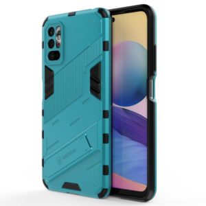 For Xiaomi Redmi Note 10 5G Punk Armor 2 in 1 PC + TPU Shockproof Case with Invisible Holder(Blue) (OEM)