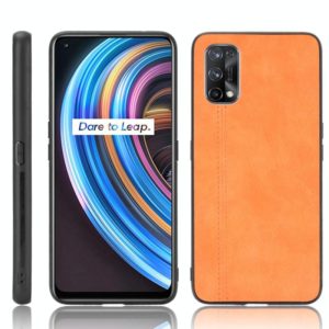 For OPPO Realme X7 Shockproof Sewing Cow Pattern Skin PC + PU + TPU Case(Orange) (OEM)