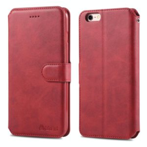 For iPhone 6 / 6s AZNS Calf Texture Magnetic Horizontal Flip PU Leather Case with Holder & Card Slots & Photo Frame(Red) (AZNS) (OEM)