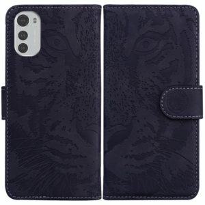 For Motorola Moto E32 Tiger Embossing Pattern Leather Phone Case(Black) (OEM)