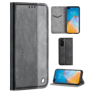 For Huawei P40 Business Solid Color Stitching Multifunctional Horizontal Flip Leather Case with Bracket & Card Slots(Grey) (OEM)