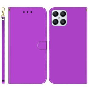For Honor X8 Imitated Mirror Surface Horizontal Flip Leather Phone Case(Purple) (OEM)