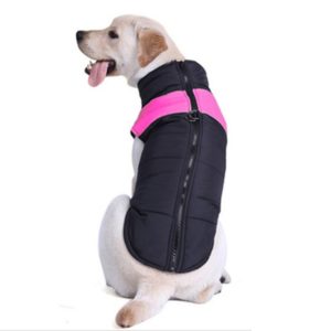 Pet Dog Cotton Vest Ski Suit, Size: M, Chest: 42cm, Back Length: 31cm(Pink) (OEM)